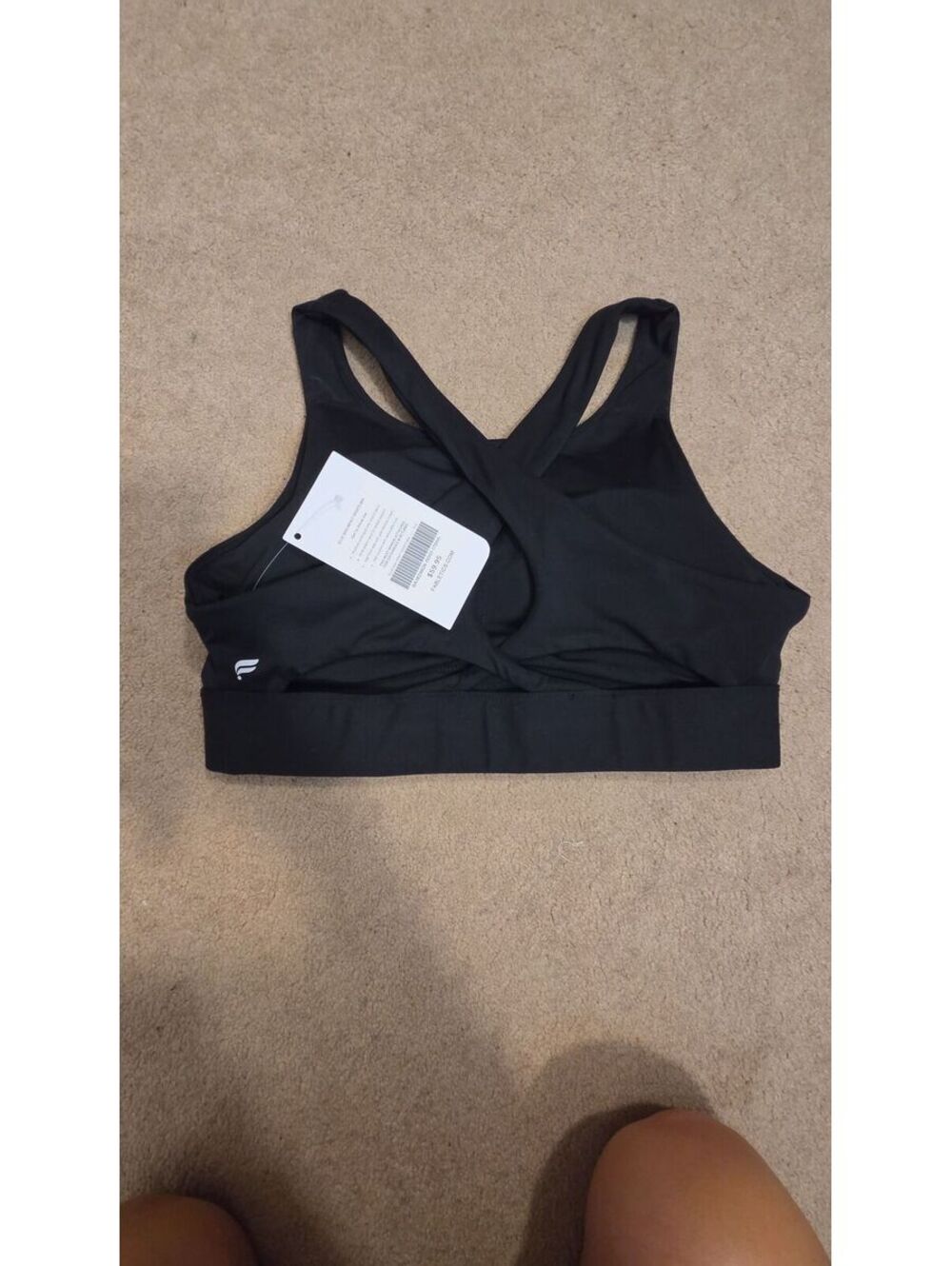 NWT Fabletics Black Sports Bra Large